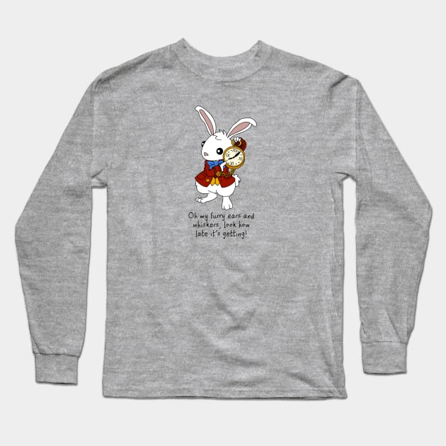 White Rabbit - Alice in Wonderland Long Sleeve T-Shirt by The Lemon Stationery & Gift Co